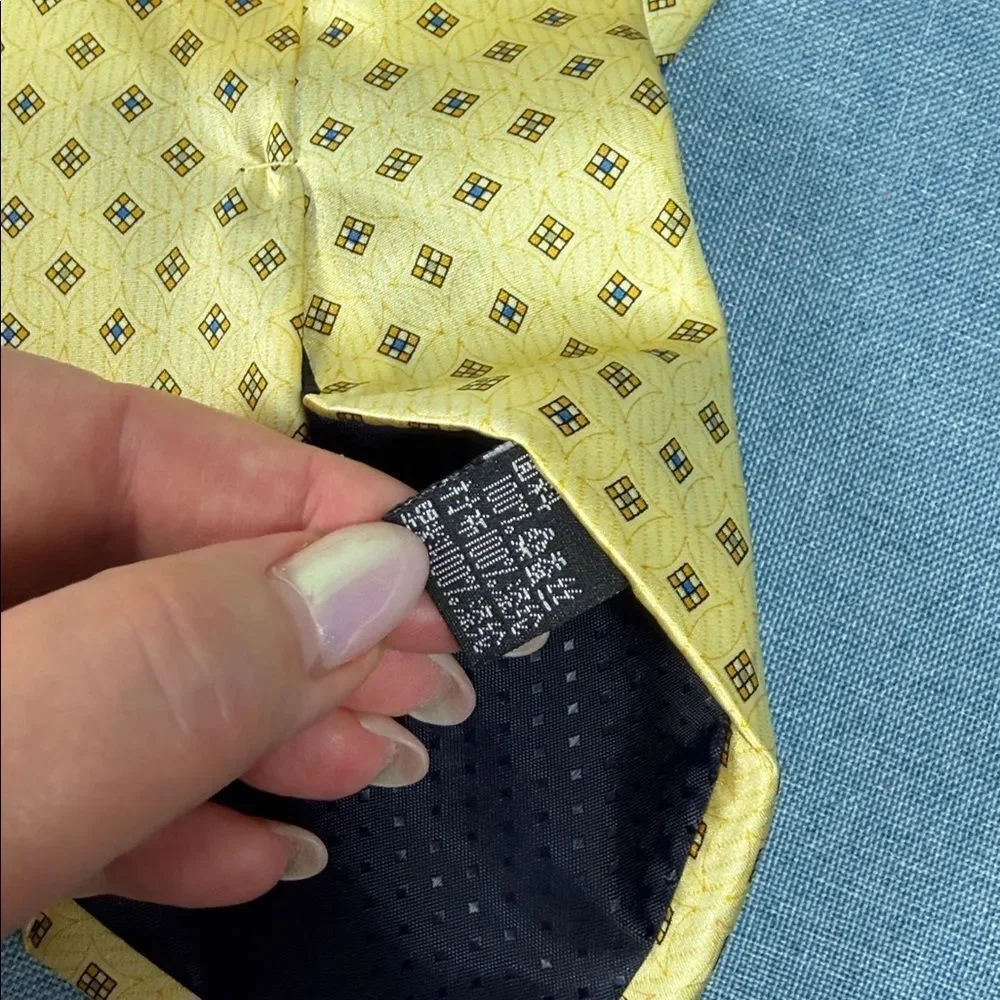 Paul & Shark Yachting Yellow Silk Necktie Geometric Print